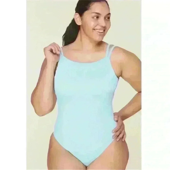 Andie Swim The Rockaway One Piece Swim Suit *Light Blue Medium - Picture 2 of 6